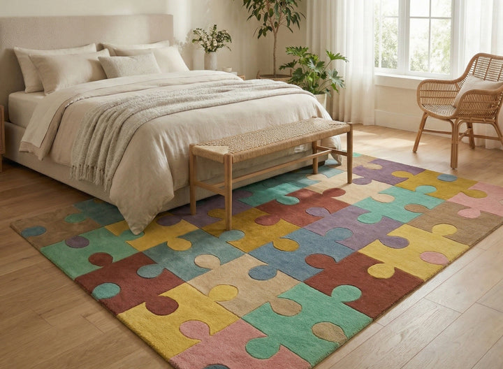Multicolor Puzzle Pattern Designer Carpet