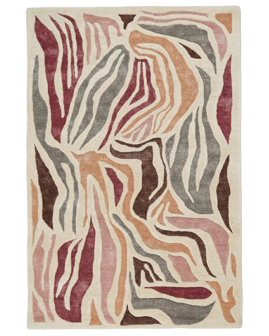 Multicolor Organic Abstract Designer Carpet