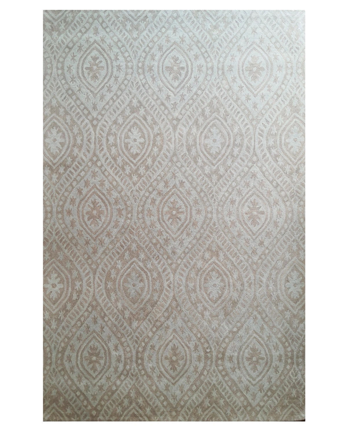 Neutral Diamond Medallion Pattern Carpet