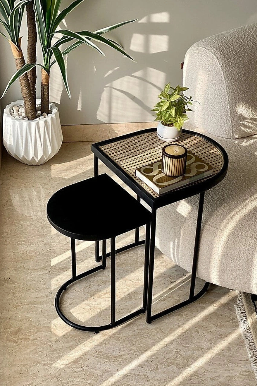 Nesting Side Table Set of 2 – Charcoal Black Finish
