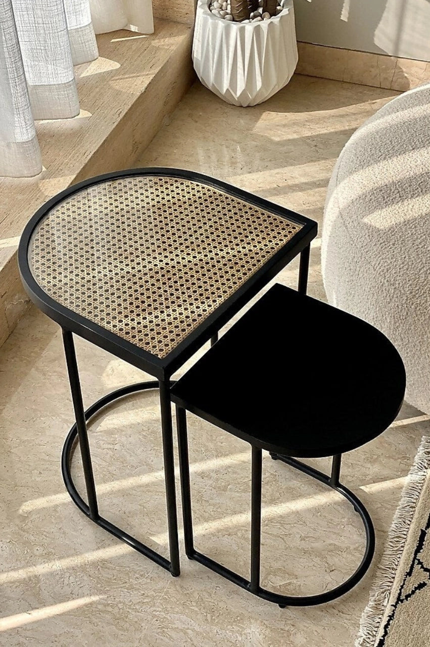 Nesting Side Table Set of 2 – Charcoal Black Finish