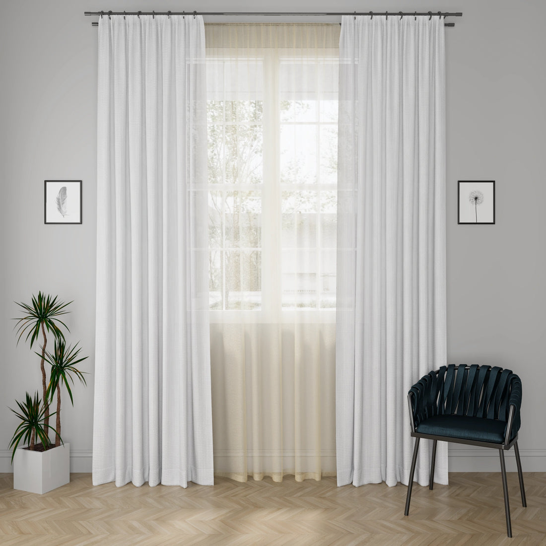 Diva Flix Offwhite Curtain Fabric