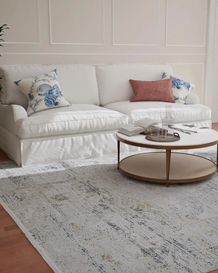 Assorted Beige Grey Textured Vintage Carpet