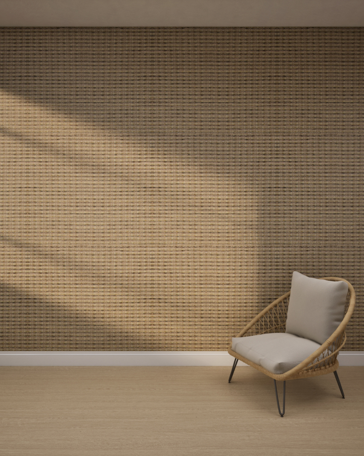Natural Check Texture Olive Burlap Wallpaper
