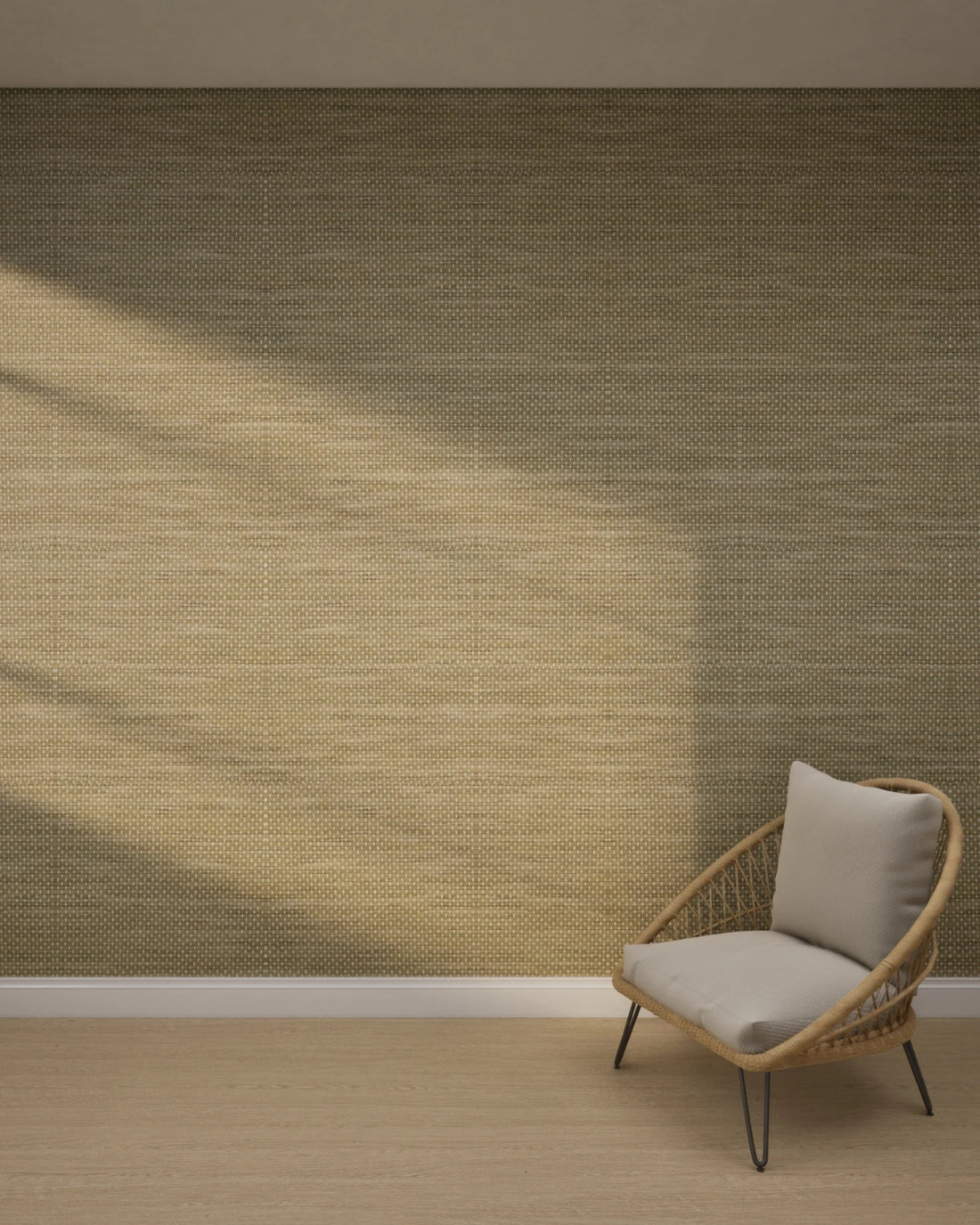 Olive Beige Weave Wallpaper