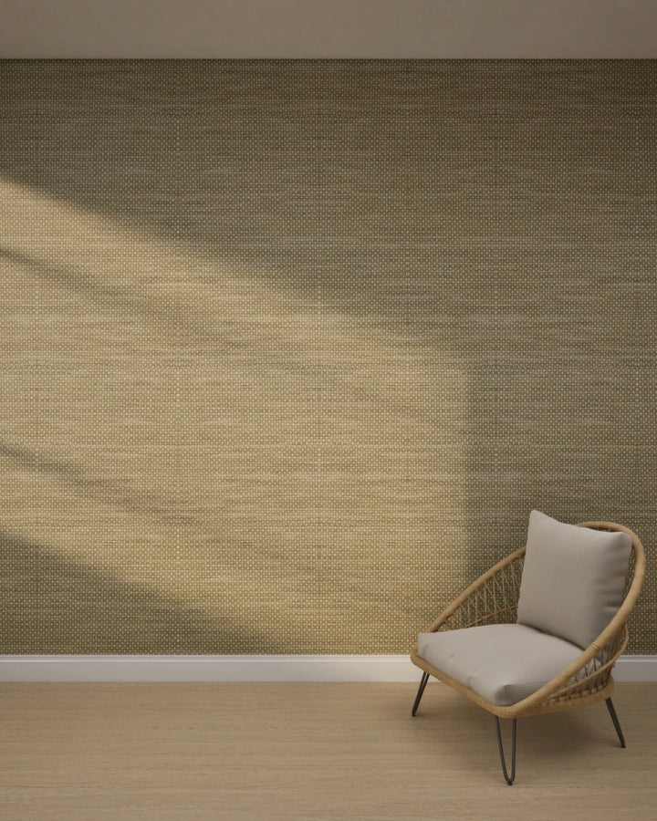 Olive Beige Weave Wallpaper