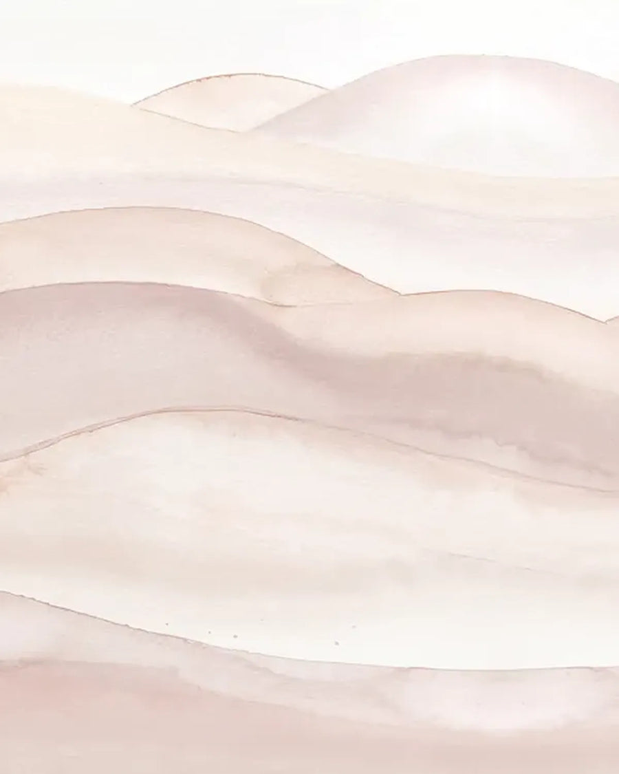 Ombre Abstract Watercolour Landscape Wallpaper – Soft Coral