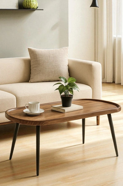 Amaya Wooden Coffee Table – Honey Walnut Finish