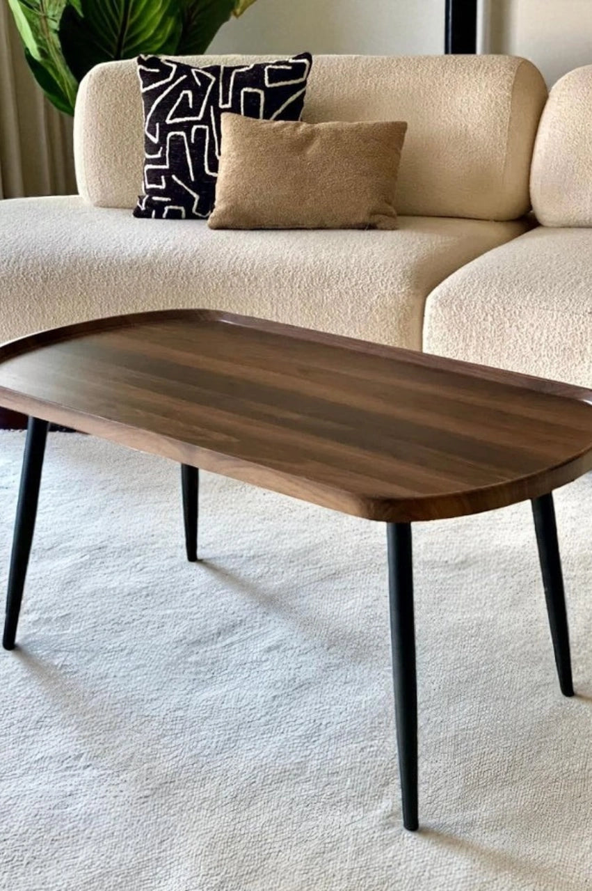 Amaya Wooden Coffee Table – Honey Walnut Finish