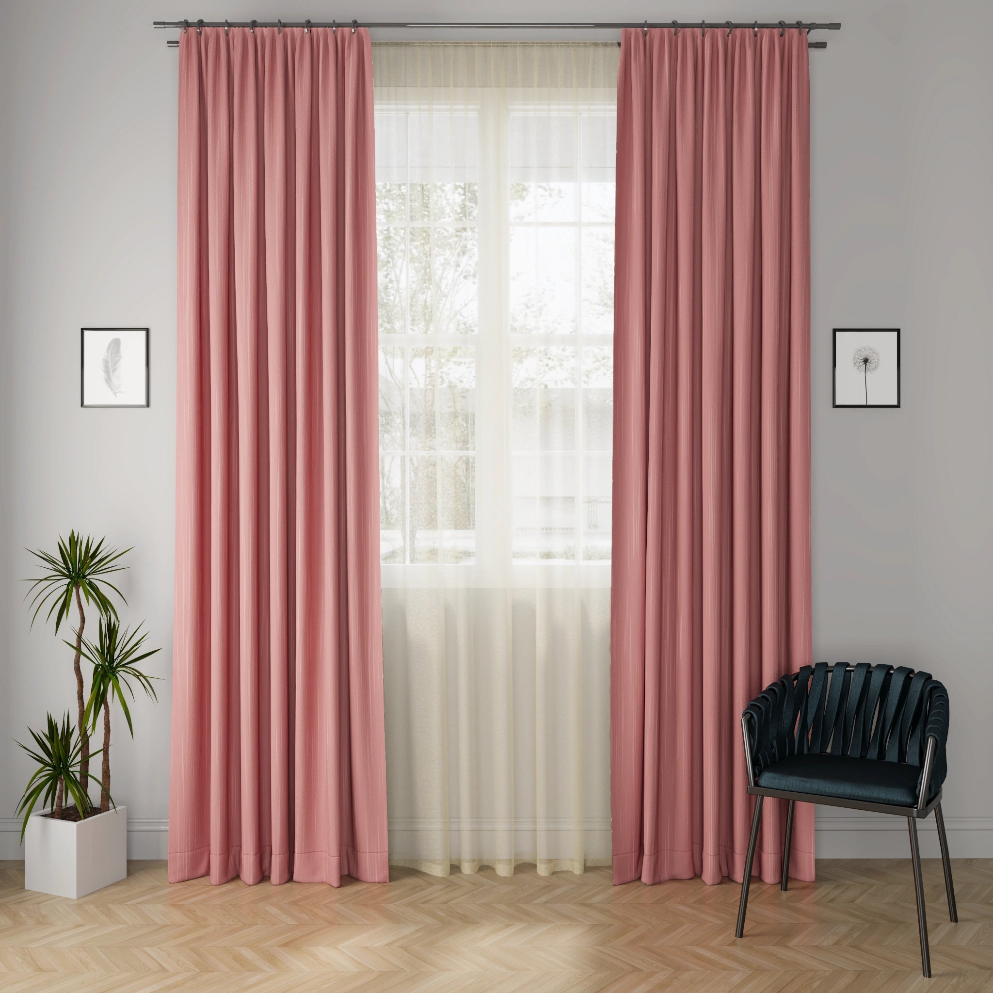 Linux Peach Curtain Fabric