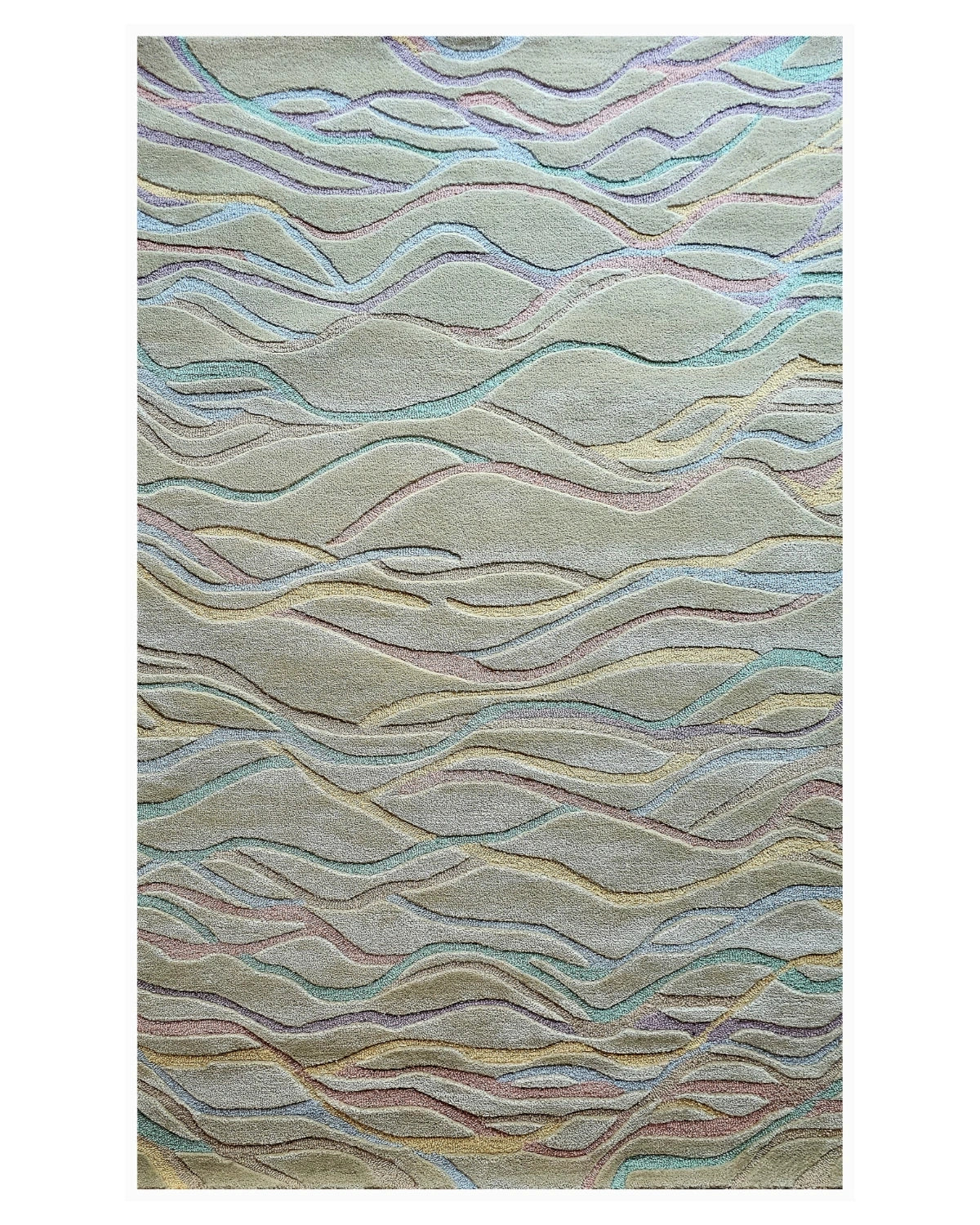 Pastel Flow Abstract Wave Carpet