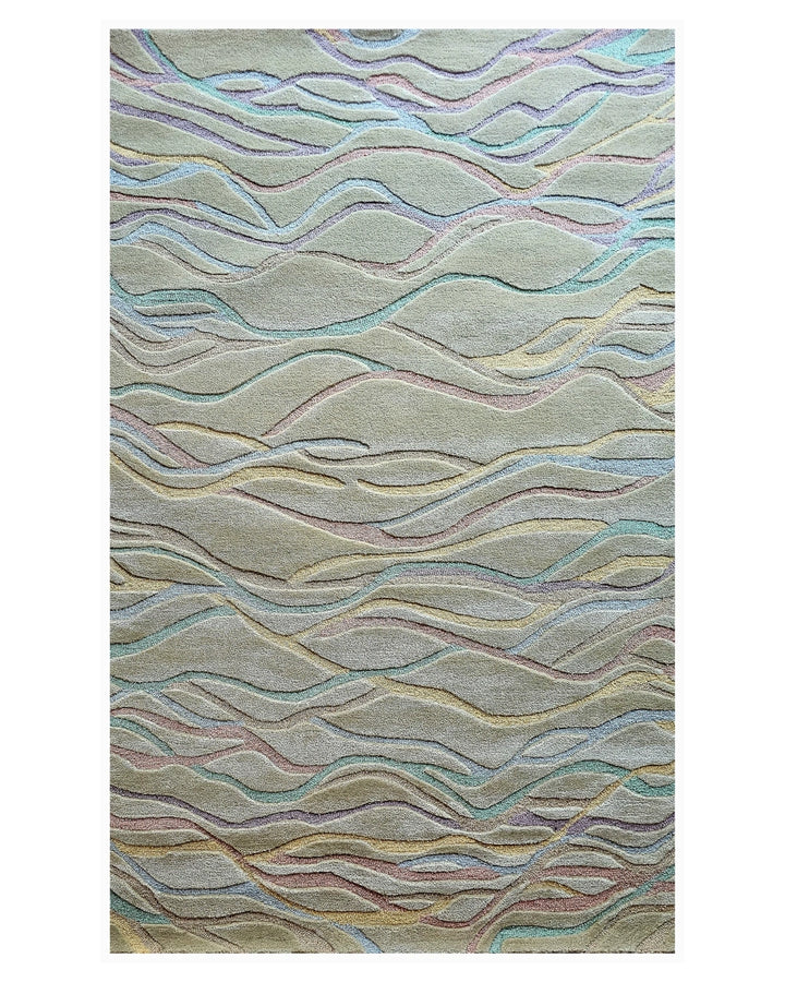 Pastel Flow Abstract Wave Carpet