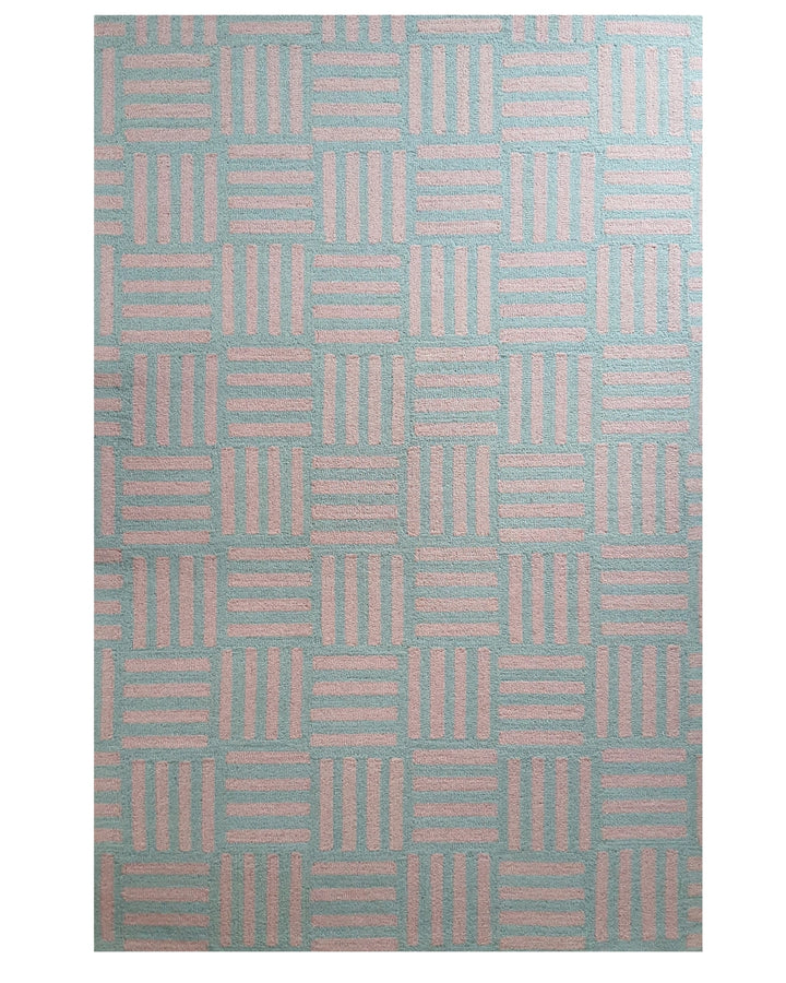 Pastel Grid Line Pattern Carpet