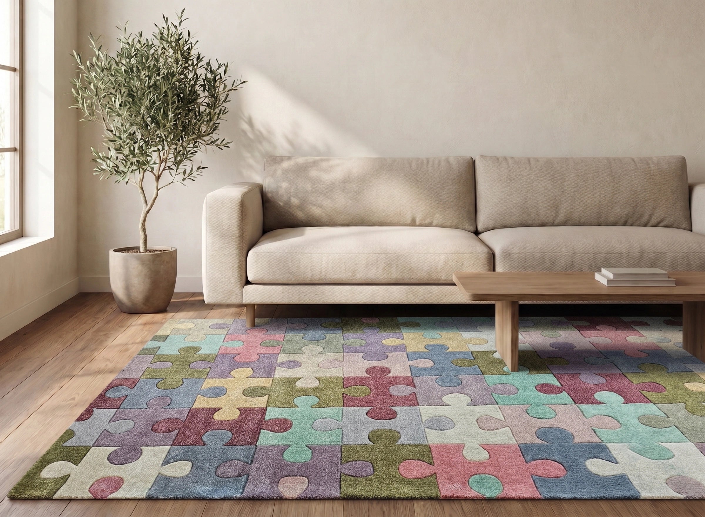 Pastel Puzzle Play Kids Carpet
