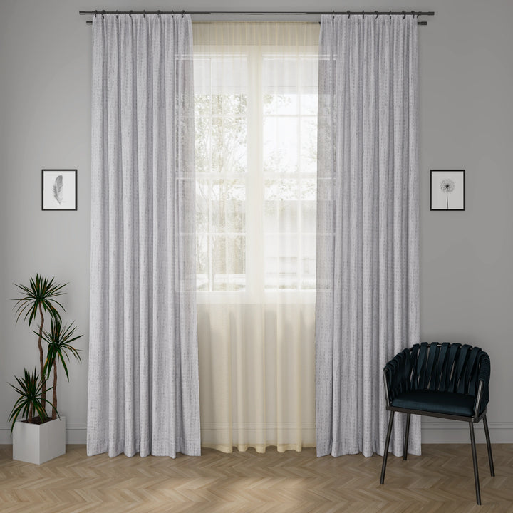 Diva Ridge Grey Curtain Fabric