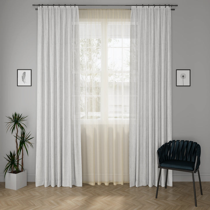 Diva Ridge Offwhite Curtain Fabric
