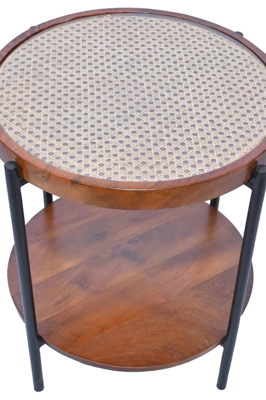 Rattan Centre / Side Table – Honey Brown Finish