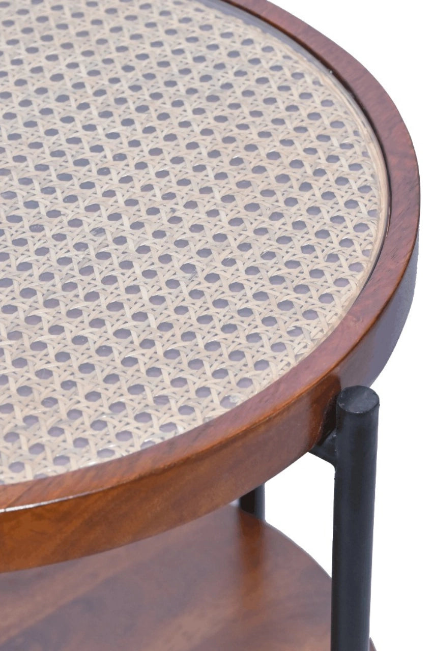Rattan Centre / Side Table – Honey Brown Finish