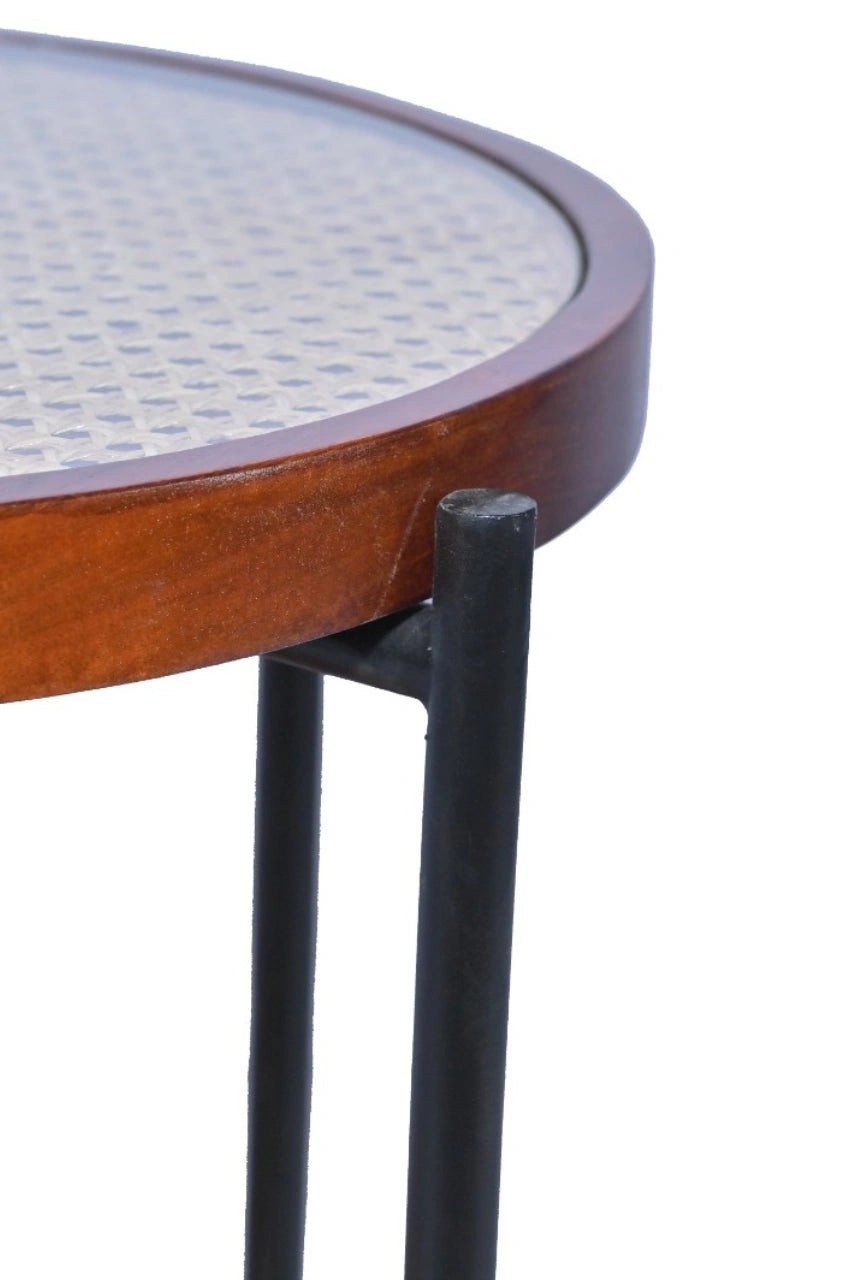 Rattan Centre / Side Table – Honey Brown Finish