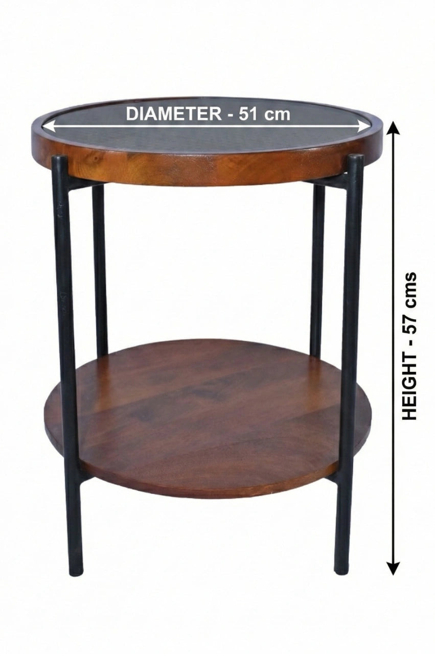 Rattan Centre / Side Table – Honey Brown Finish