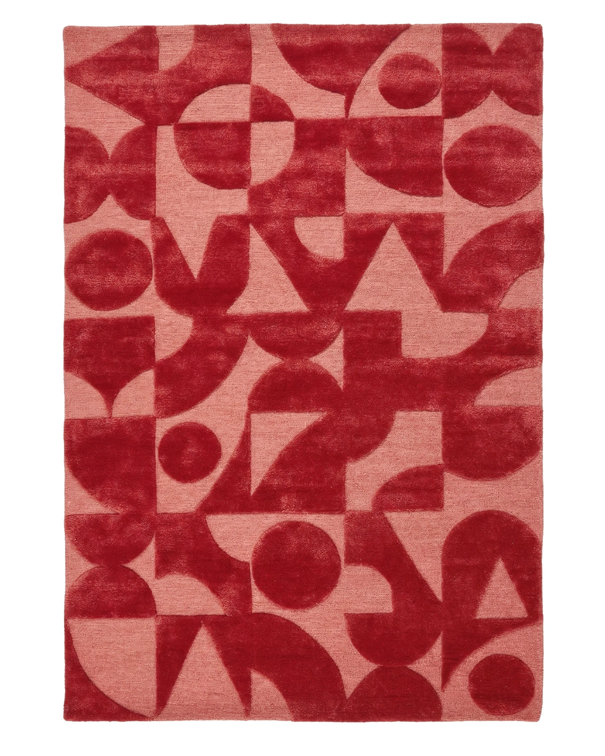 Red Abstract Geometric Designer Carpet