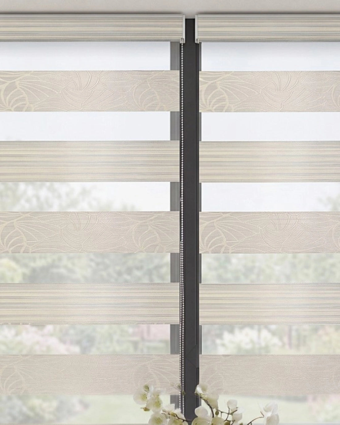 Golden Beige Designer Zebra Blind | Custom Made Day & Night Window Blind