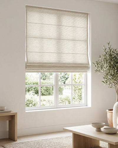 Natural Linen Roman Blind | Custom Made Fabric Window Shade