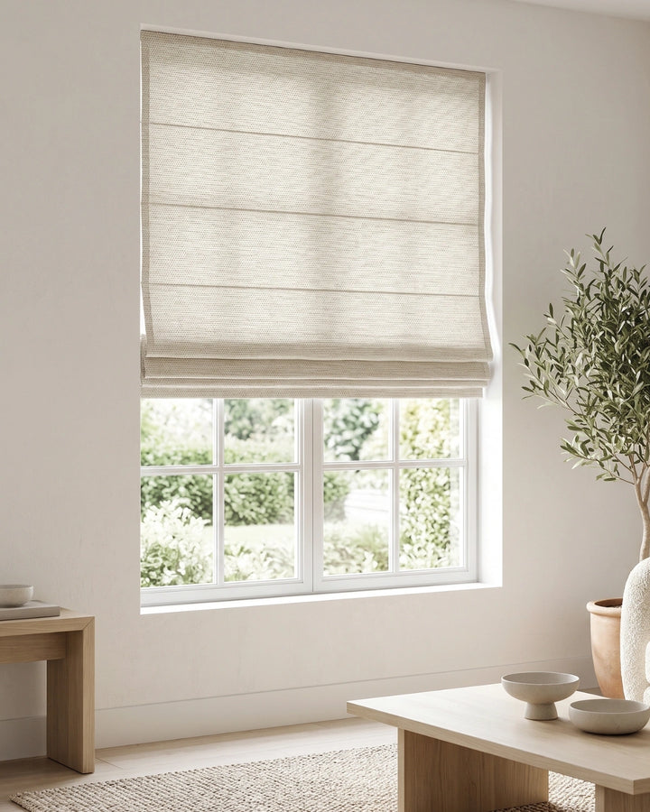Natural Linen Roman Blind | Custom Made Fabric Window Shade