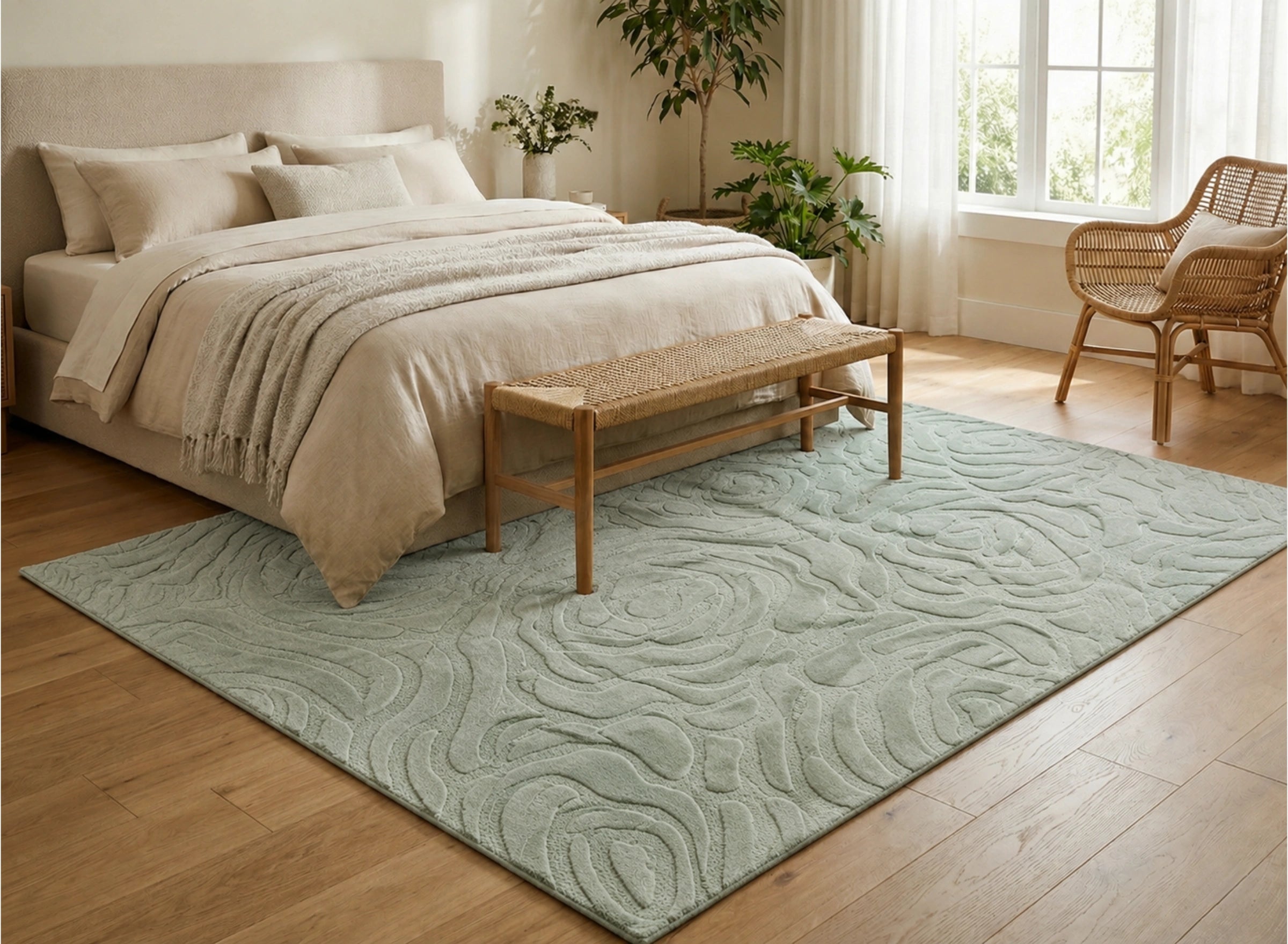 Sage Botanical Relief Carpet