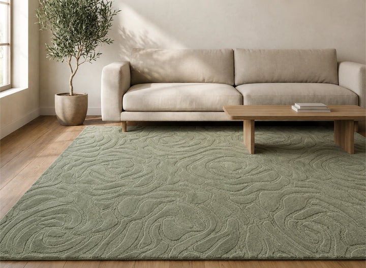 Sage Botanical Relief Carpet