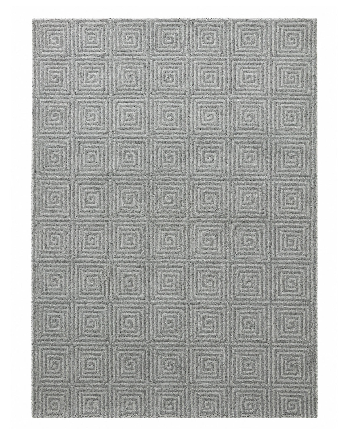 Silver Grey Spiral Grid Contemporary Carpet