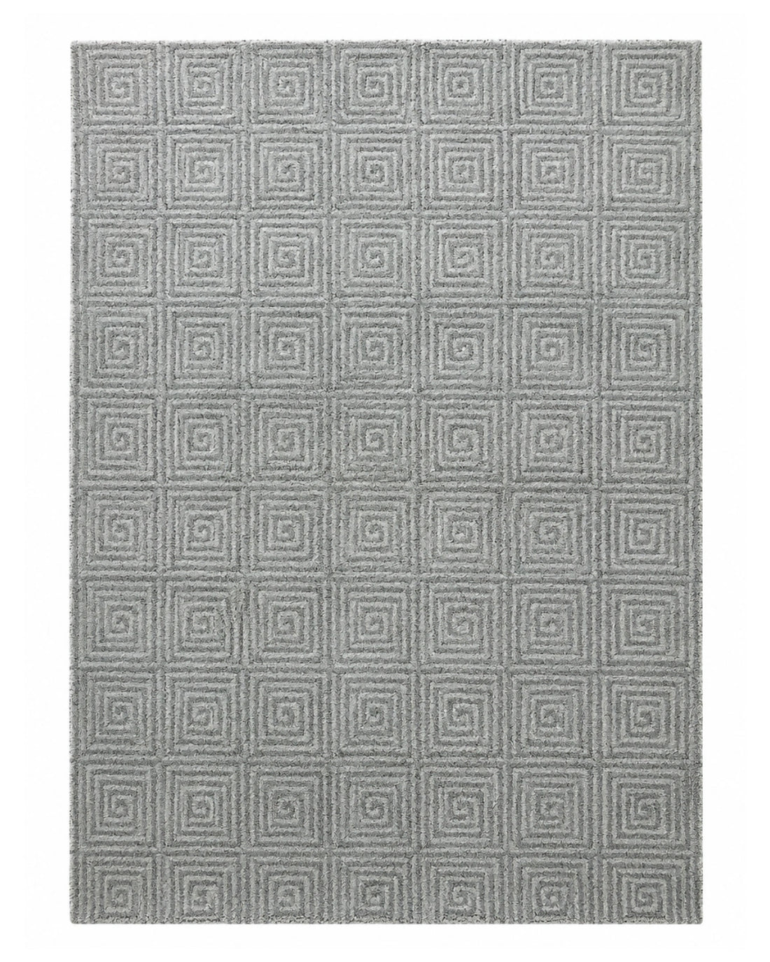 Silver Grey Spiral Grid Contemporary Carpet
