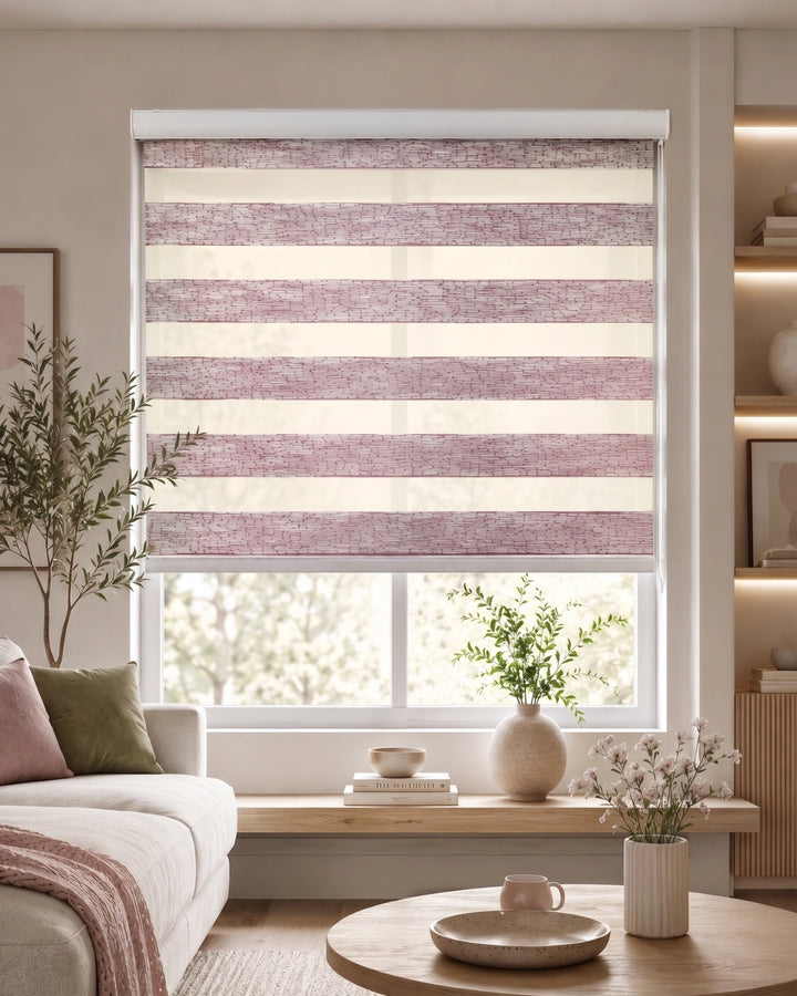 Rose Blush Zebra Blind | Custom Made Day & Night Window Blind