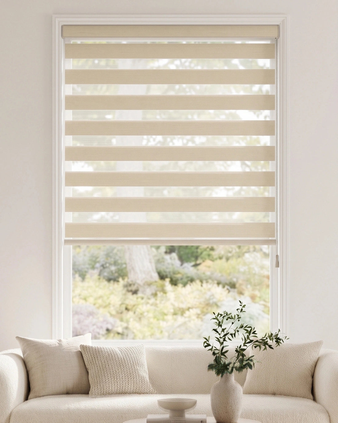 Soft Beige Zebra Blind | Custom Made Day & Night Window Blind