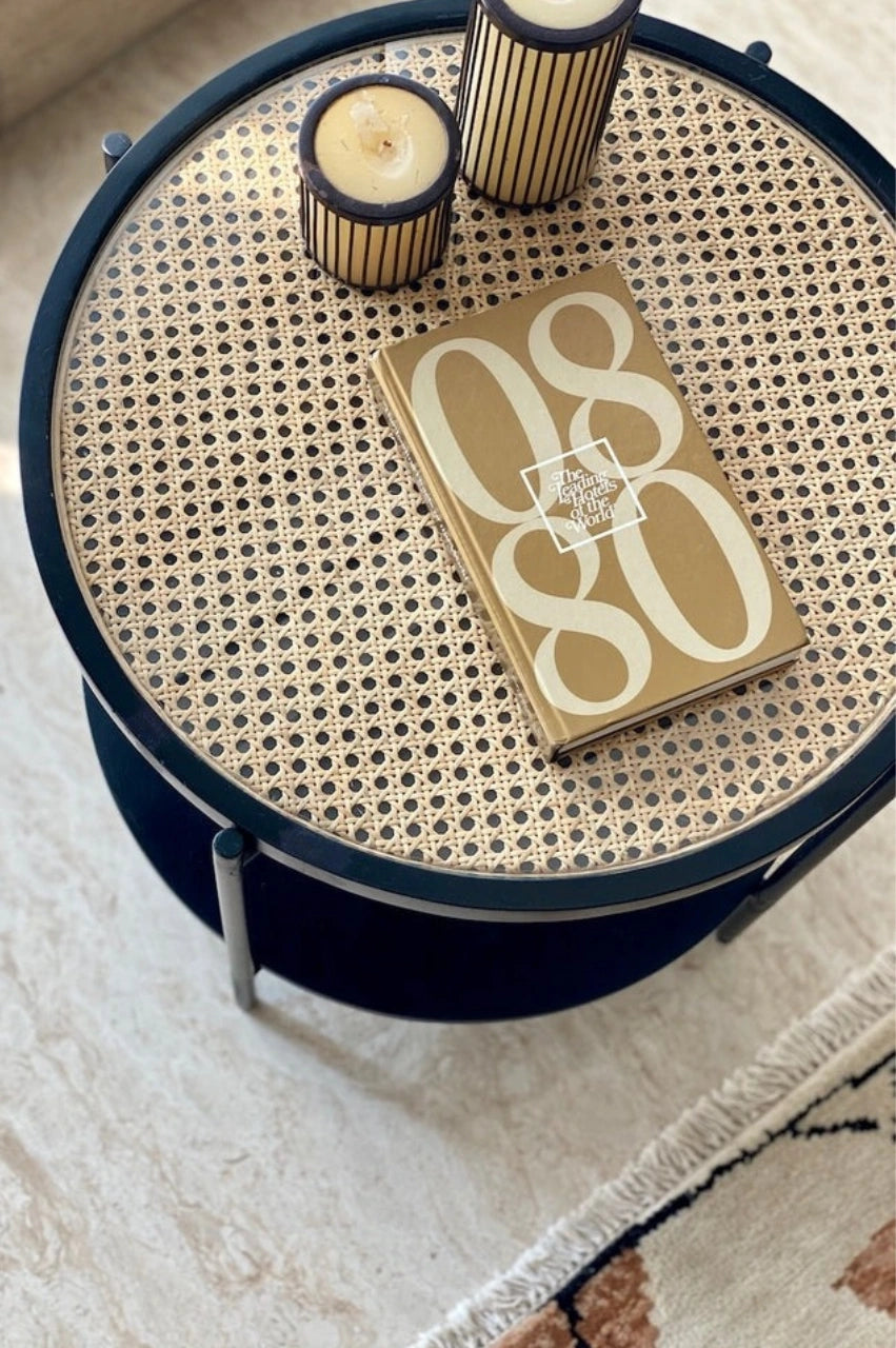Rattan Centre / Side Table – Charcoal Black Finish