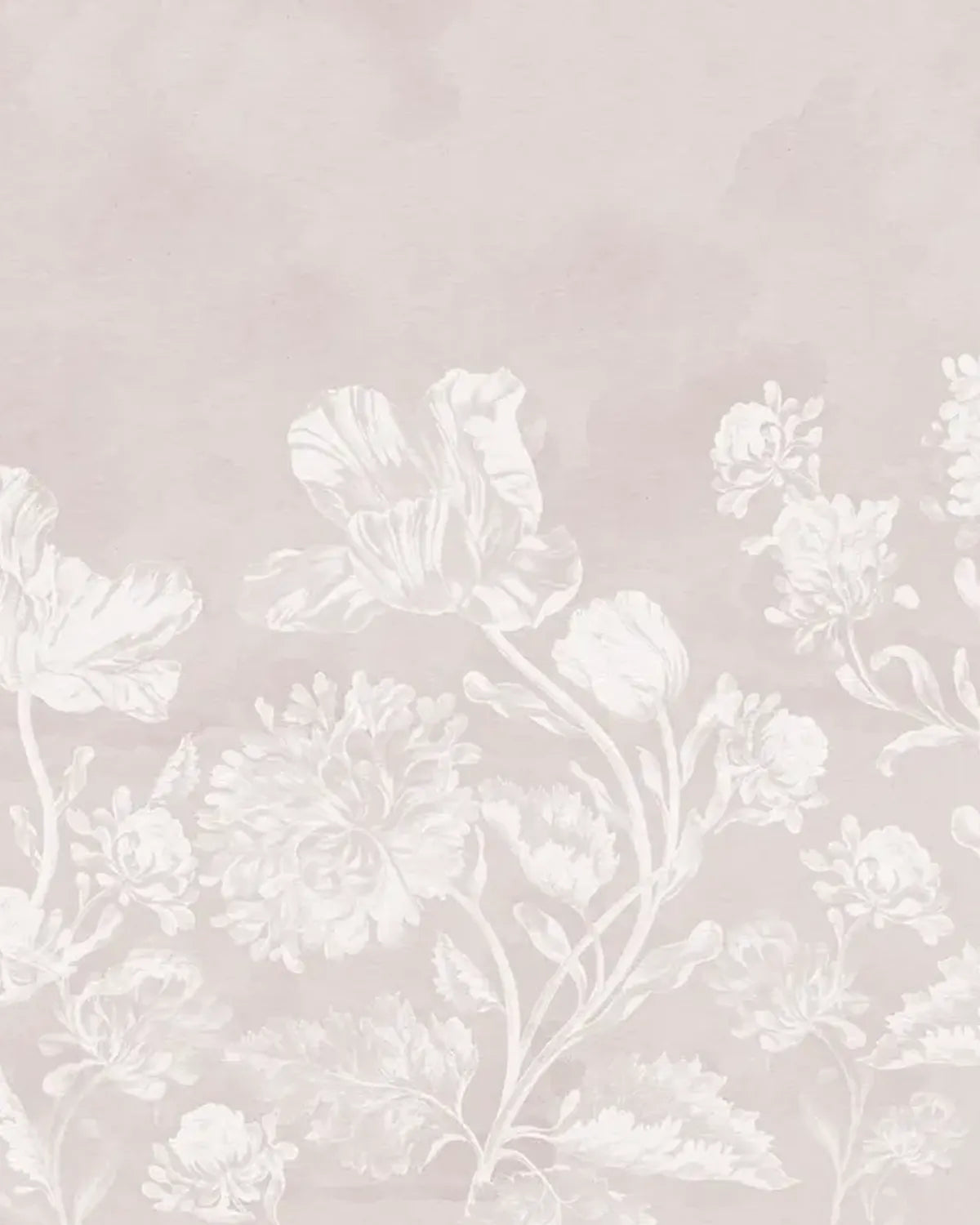 Soft Baroque Florals Wallpaper – Dusty Mauve