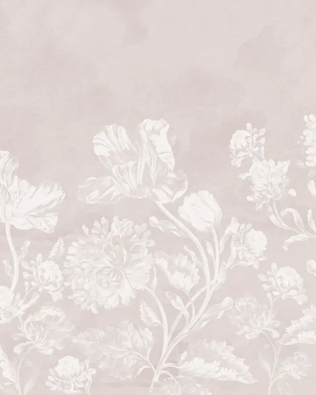 Soft Baroque Florals Wallpaper – Dusty Mauve