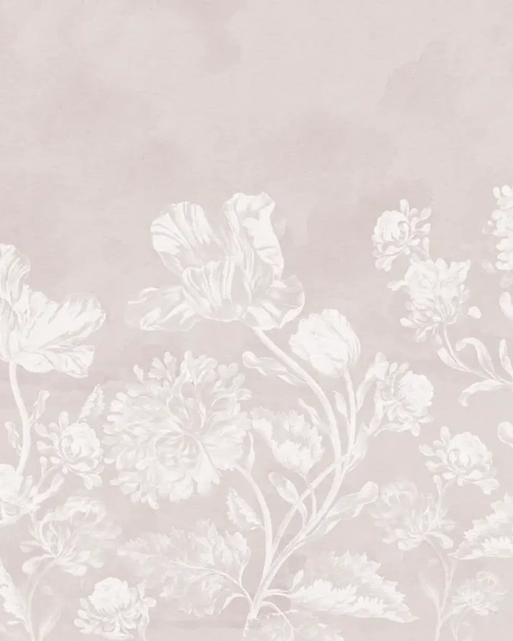 Soft Baroque Florals Wallpaper – Dusty Mauve