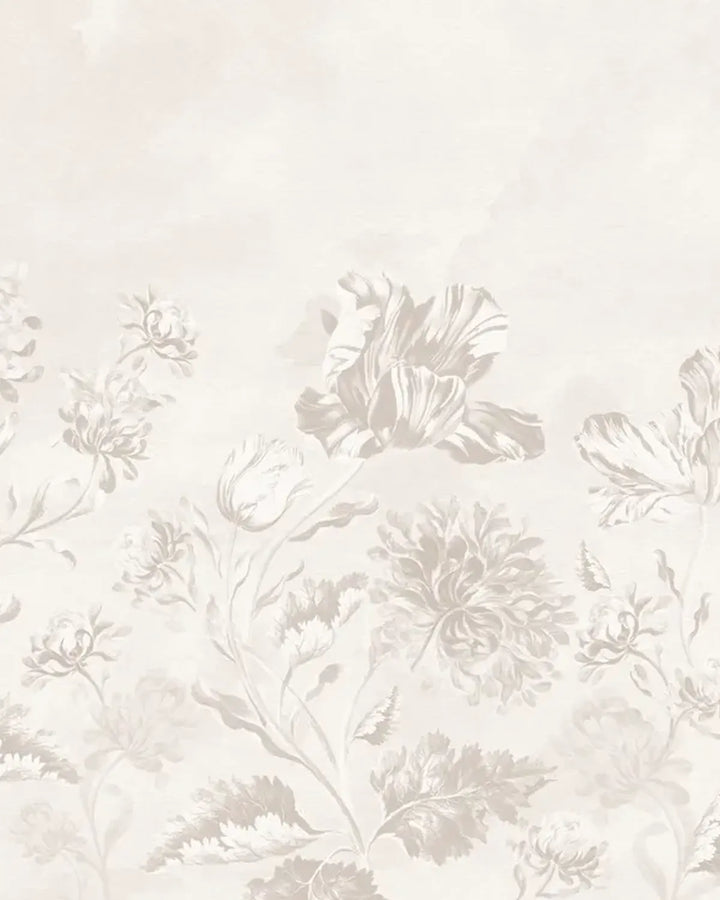 Soft Baroque Florals Wallpaper – Ivory Mist