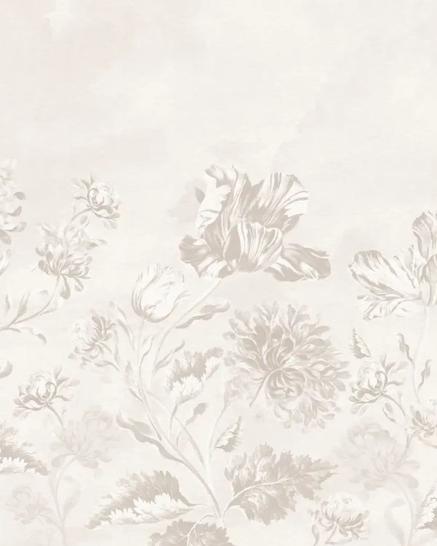 Soft Baroque Florals Wallpaper – Ivory Mist