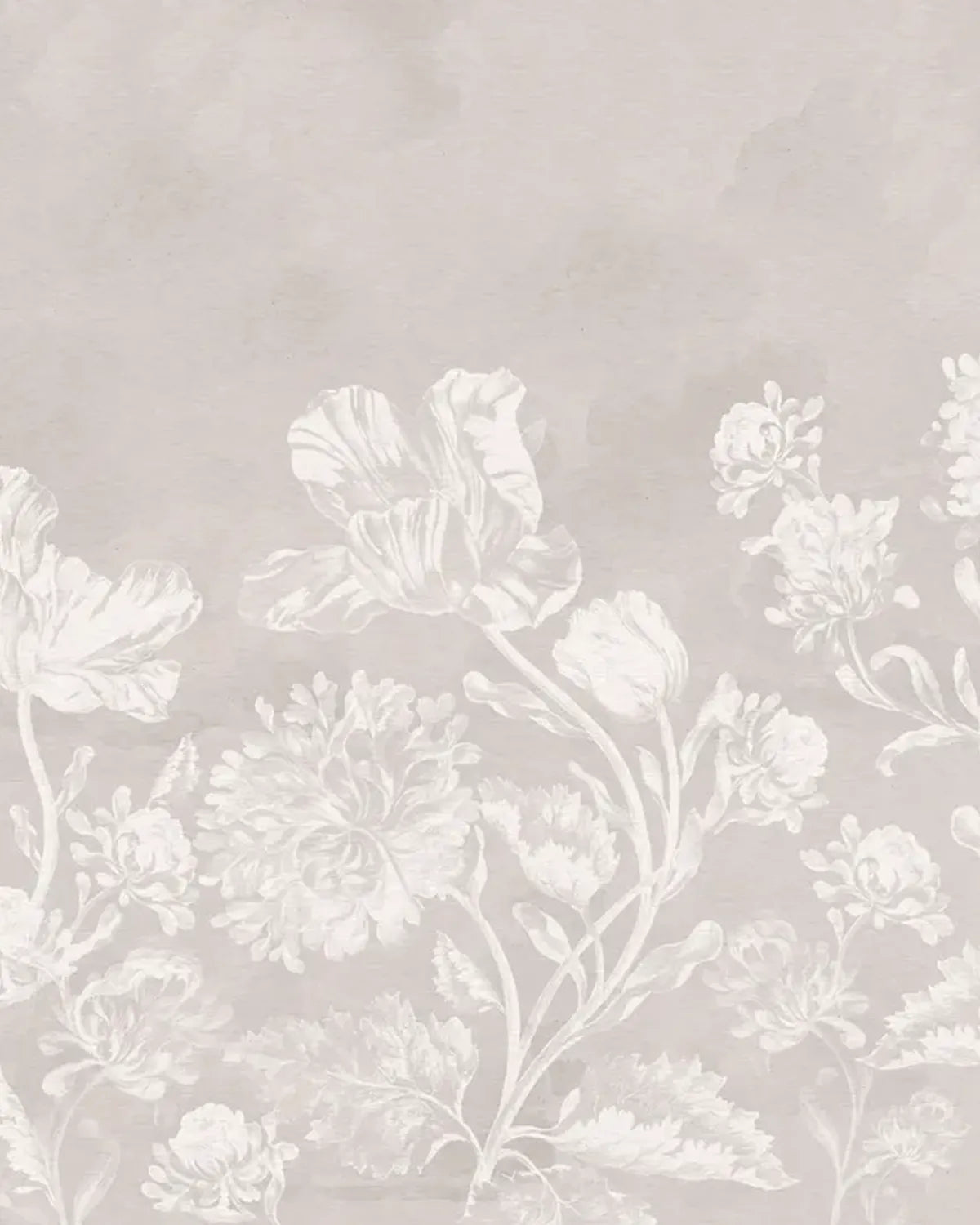 Soft Baroque Florals Wallpaper – Soft Beige