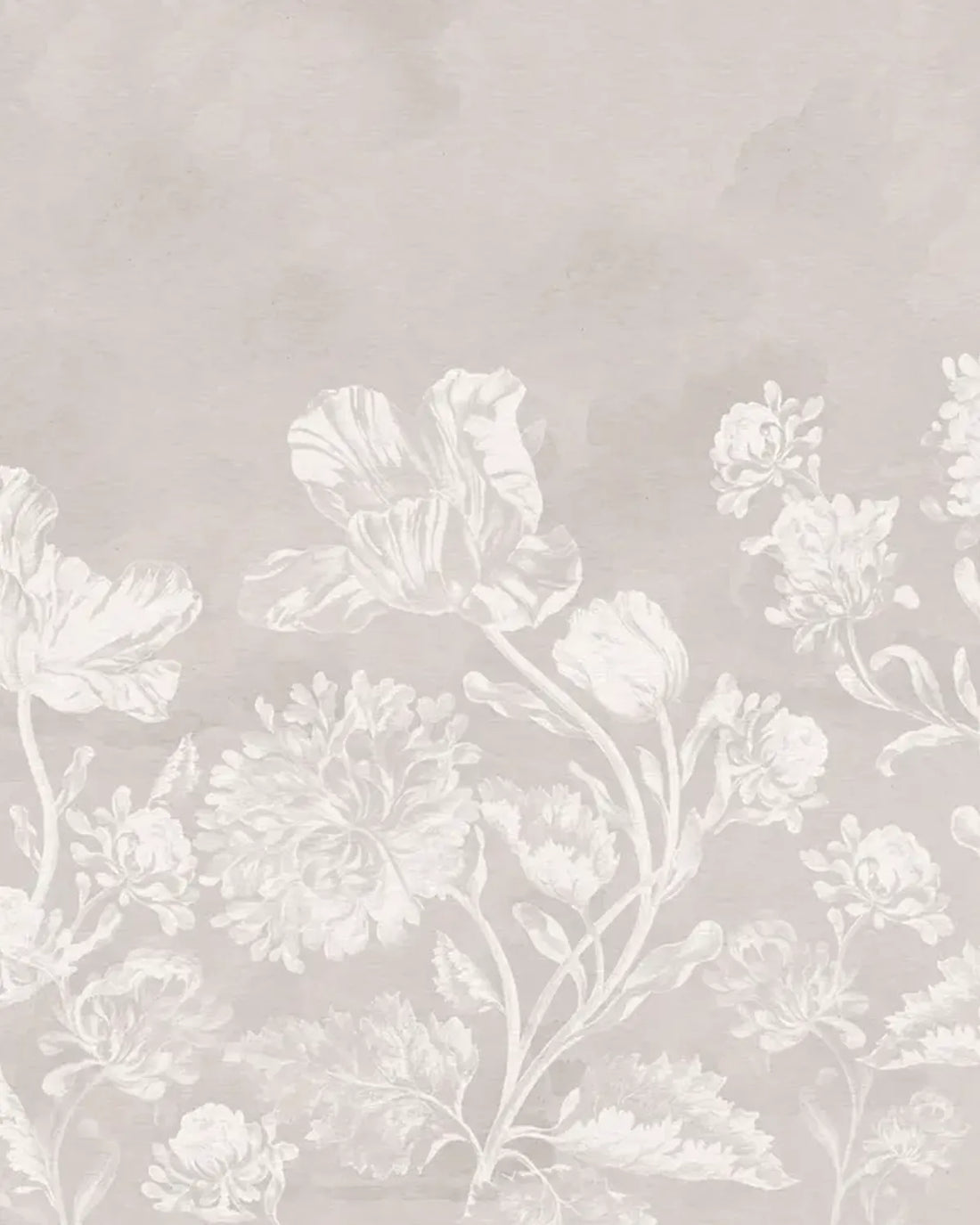 Soft Baroque Florals Wallpaper – Soft Beige