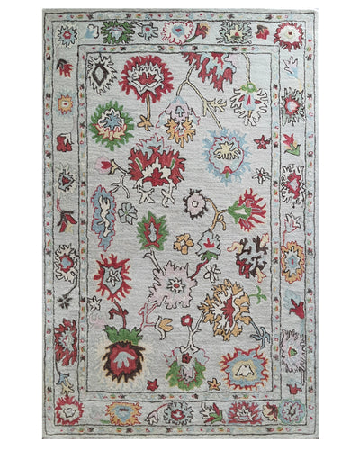 Traditional Floral Pattern Handcrafted Carpet