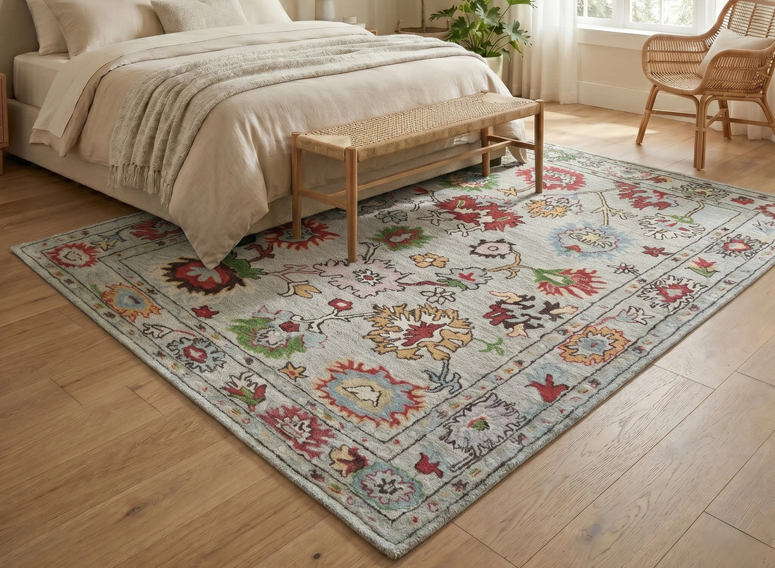 Traditional Floral Pattern Handcrafted Carpet