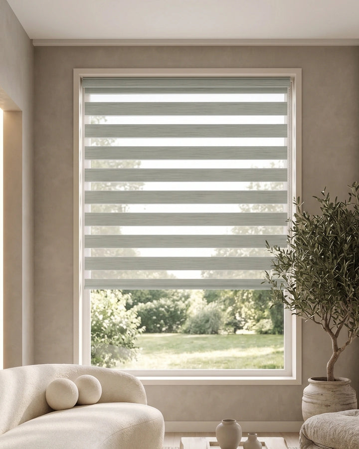 Timber Magic Green Zebra Blind | Custom Made Day & Night Window Blind