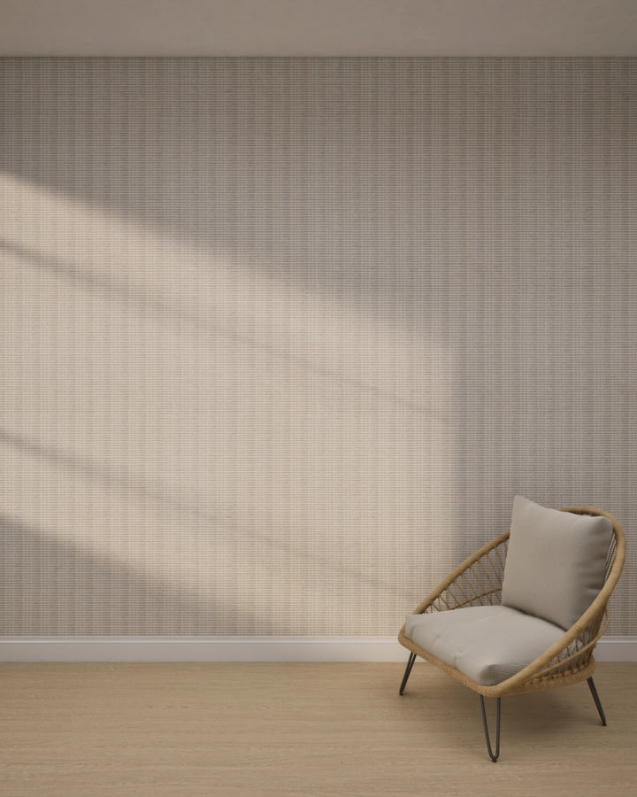 Ivory Mist Vertical Weave Wallpaper