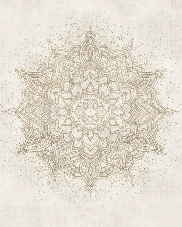 Vintage Boho Mandala Wallpaper – Soft Beige Linen