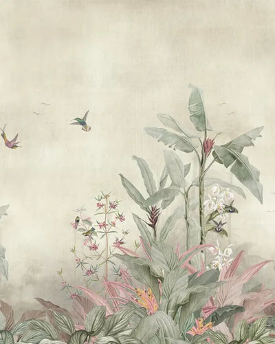 Vintage Jungle Panorama Wallpaper – Light Sage