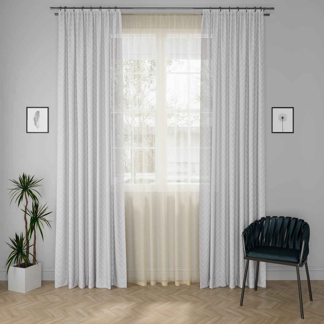 Diva Windy Grey Curtain Fabric
