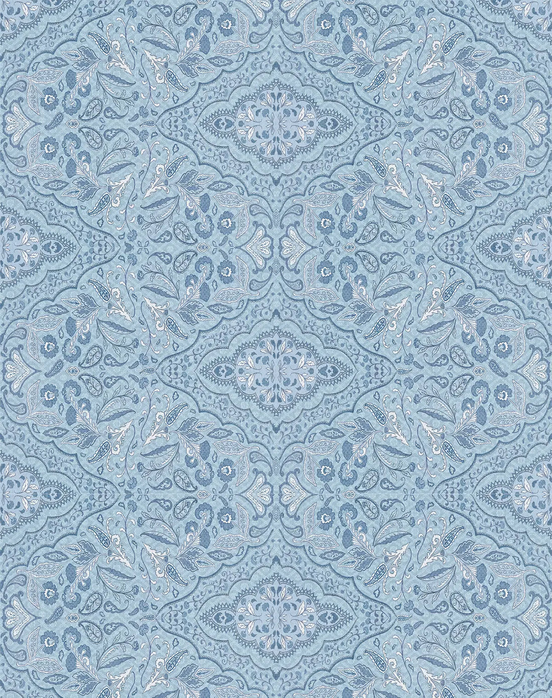Azure Medallion Denim Wallpaper